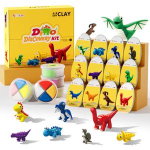 ARTPAR Air Dry Clay Kits,Dinosaur Modeling Magic Clay for Kids,12 Box Dinos DIY Art Crafts Kit,Safe & Non-Stick with Sculpting Tools & Tutorials, Family Party Favors for Boys & Girls Age 3-12 Year