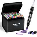 AnyMark Alcohol Markers, 120 Colors Dual Tip Art Coloring Markers Set