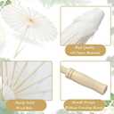 23.6 Inch White Paper Umbrellas, Chinese Japanese Oiled Paper Parasols, White Parasols Umbrellas Bulk for DIY Painting Craft, Wedding, Bridal Party, Ceiling Decoration
