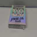 GLAMERMAID Press on Nails Medium Almond,Halloween UV Ombre False Nails with French Tips Design,Gel Butterfly Glue on Nails Reusable Full Cover Manicure Set for Women Pack of 3