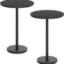 YATINEY Bar Table, Round Bar Table Set of 2, Counter Height Table, Pub Cocktail Table, Metal Frame, for Bistro, Dining Room, Living Room, Terrace, Black BT05L2BB