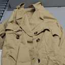 Lingswallow Cropped Trench Coat for Women Double Breasted Lapel Short Jacket Crop Coats with Belt (Medium, Beige)