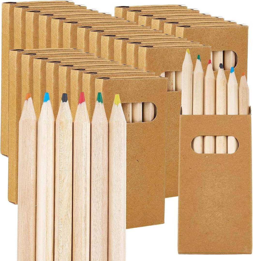 24 Packs Mini Colored Pencils Bulk 3.5'' Coloring Drawing Pencil Coloring Drawing Bulk for Student Teacher Valentine 100th Day of School Painting Birthday Party