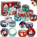 Christmas Scented Candles Gifts Set for Women, 12 Pack 2.5 Oz Xmas Candle Set, Natural Soy Wax Aromatherapy Candles for Christmas Gifts for Women Her