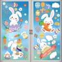 2 x 9 Sheets Easter Window Clings Decorations, Happy Easter Bunny Window Clings, Spring Glass Window Stickers Decal for Holiday Decor Party Supplies
