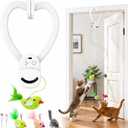 Interactive Cat Toys for Indoor Cats: Automatic Flying Bird Feather Wand Chase Exercise Enrichment Stimulation, USB Rechargeable Durable Safe Hanging Toy for Bored Kittens Adult Multi Cat Households (White)