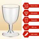 Thenshop 200 Pack 6 oz Disposable Plastic Wine Glasses with Stem, Clear Wine Glasses Cups for Weddings Birthdays Bridal Shower Party Favor, 6 oz, 0.39 inches