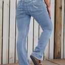Flamingals Distressed Bootcut Jeans for Women Low Rise Jeans Ripped Flare Jeans Denim Pants XS