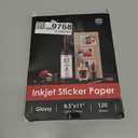 Koala Printable Glossy Sticker Paper for Inkjet Printer, White, 8.5x11 Inch Self-Adhesive Photo Sticker Printer Paper, (120 Sheets)