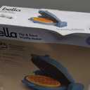 bella Flip-n-Store Waffle Maker, EverGood Ceramic Nonstick Coating, Fits-anywhere Kitchenware, Power Indicator Light & Touch Handle, 7 Wide & 1" Deep Plates, 1000 Watt, Surf