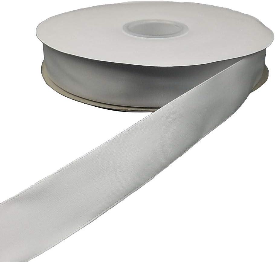 100 Yards 1 inch Wide Solid Satin Ribbon Roll, Gift Wrapping Hair Bows Party Wedding Supply (White)
