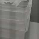 IRIS USA File Box, Plastic File Organizer with Lids for Letter/Legal File, Portable Document Box For Moving, Storage Bin with Durable and Secure Lid, Stackable Nestable BPA-Free, Clear 35 Qt. 4 Pack