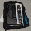 SEYMAC stock Case for iPad 9th/ 8th/ 7th Generation 10.2'', Shockproof with Screen Protector, Pencil Holder [360 Rotating Hand Strap] & Stand, for iPad 10.2 inch 2021-2019 (Black)