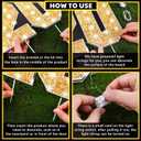 Amyhill 6 Pcs Prom 2026 Yard Signs Party Outdoor Lawn Decorations with Light String Prom Graduation Yard Signs Party Grad Decorations Waterproof Lawn Graduation(Gold and Black)