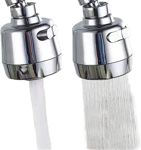Huazhi 360° Swivel Kitchen Sink Faucet Aerator Faucet Sprayer Attachment Tap Aerator Faucet Nozzle Faucet Head 55/64'' Female Thread for Kitchen, Bathroom Faucet (Shorter Style 1PC,Adapter Included)