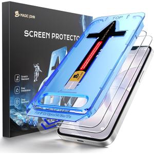 MAGIC JOHN 2 PACK for iPhone 17e Screen Protector, HD Clear, Fast Easy Installation, Anti-Scratch, Tempered Glass, Bubble Free