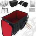 Folding Bike Basket Rear. 50LBS Rear Bicycle Cargo Rack with Quick Release Design, PU Liner Bag and Rainproof Cover, Suitable for Most Bikes and Mountain Bikes