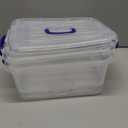 Morcte 8 L Clear Latching Box, Plastic Storage Bin with Handle, 2-Pack