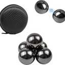 YANZHE Cool Giant Magnetic Stone Balls Fidget Toy for Adults, Large Magnetic Stone Balls Fidget Toy, Magnet Beads for Desktop Decoration and Stress Relief, Anti-Anxiety Gift (Black 5 Pack)