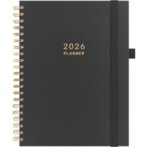 2 x And Per Se 2026 Planner, A4 Size-Daily, Weekly & 18-Monthly Planner, Daily Schedule, Monthly Tabs, 100 GSM Thick Paper(Black)