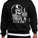 EHOMIHOM Men's Skeleton Vintage Skull Crewneck Halloween Sweatshirt XL