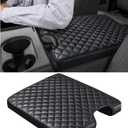 Center Console Cover for Ford F150 F250 F350 F450 F550 2015-2025 with 40/20/40 Jump Seat, PU Leather Middle Console Cover Armrest Seat Box Lid Protective Cover (Black)