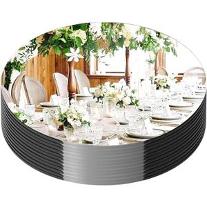 13Pack Round Mirror for Table Centerpices Self Adhesive Acrylic Circle Wall Mirrors Centerpieces for Tray Candle Plate for Wedding Christmas Table Birthday Party Decor (8inch,10inch)
