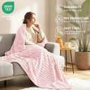 Pink Ribbed King Size Blanket for Bed - 300GSM Lightweight Fleece Blanket for Men Women, Large Cozy Sofa Couch Bed Blankets Gifts, Striped Spring Home Room Decor, Pink, 108x90 Inches