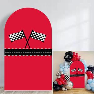 Racing Checker Texture Spandex Arch Backdrop Covers (7.2FT)