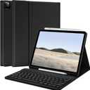 TQQ for iPad Air 13-inch (M4/M3/M2, 2026/2025/2024) & Pro 12.9 inch Case with Keyboard, Keyboard case for 12.9-inch iPad Pro 6th/5th Gen - with Pencil Holder for iPad Air 13-inch 2026 (Black)