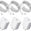 10FT iPhone Fast Charger,3Pack Extra Long[Apple MFi Certified]iPhone Charger Fast Charging Quick 10Foot USB C to Lightning Cable Cord Adapter Block for iPhone 14 Pro Max/14 Plus/13/12Mini/11/XS/X/iPad, No 1 Block