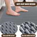 HOMBYS 47 x 32 Extra Large Shower Mat for Shower Stall Tub, Non Slip Bath Mat Bathroom Accessories, PVC Mats for Shower and Bathroom, Quick Drying, (Gray, 47"x32") (Grey)