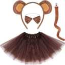 Dxhycc Monkey Costume Set Monkey Ears Headband Tail Bowtie Tutu-Halloween, Dress Up, Cosplay Accessory Kit