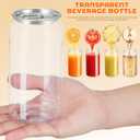 ABOOFAN 10pcs Plastic Juice Bottles with Sealed Aluminum Caps, 400ml Leakproof Drink Containers  Compatible for Automatic Cup Sealer