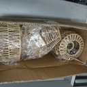 4 Pcs Rattan Lamp Shade Woven Pendant Replacement, Paper, Classic, Approx. 9.06 x 3.94 inches/ 23 x 10 cm