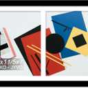 Fxojyvo 5x7 Picture Frame Collage, Display 2 5x7 Picture Collage or 8x11 Photo Only Without Mat, Light Weight and High Transparent Frame for Wall - 1 Pack/Black/2-Openings