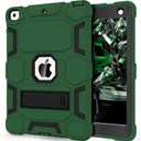 CCMAO Case for iPad 6th/5th Generation (9.7-inch, 2018/2017), iPad Air 2 Case (2014) with Kickstand, Hybrid Shockproof Protective iPad 9.7 Case, Dark Green+Black