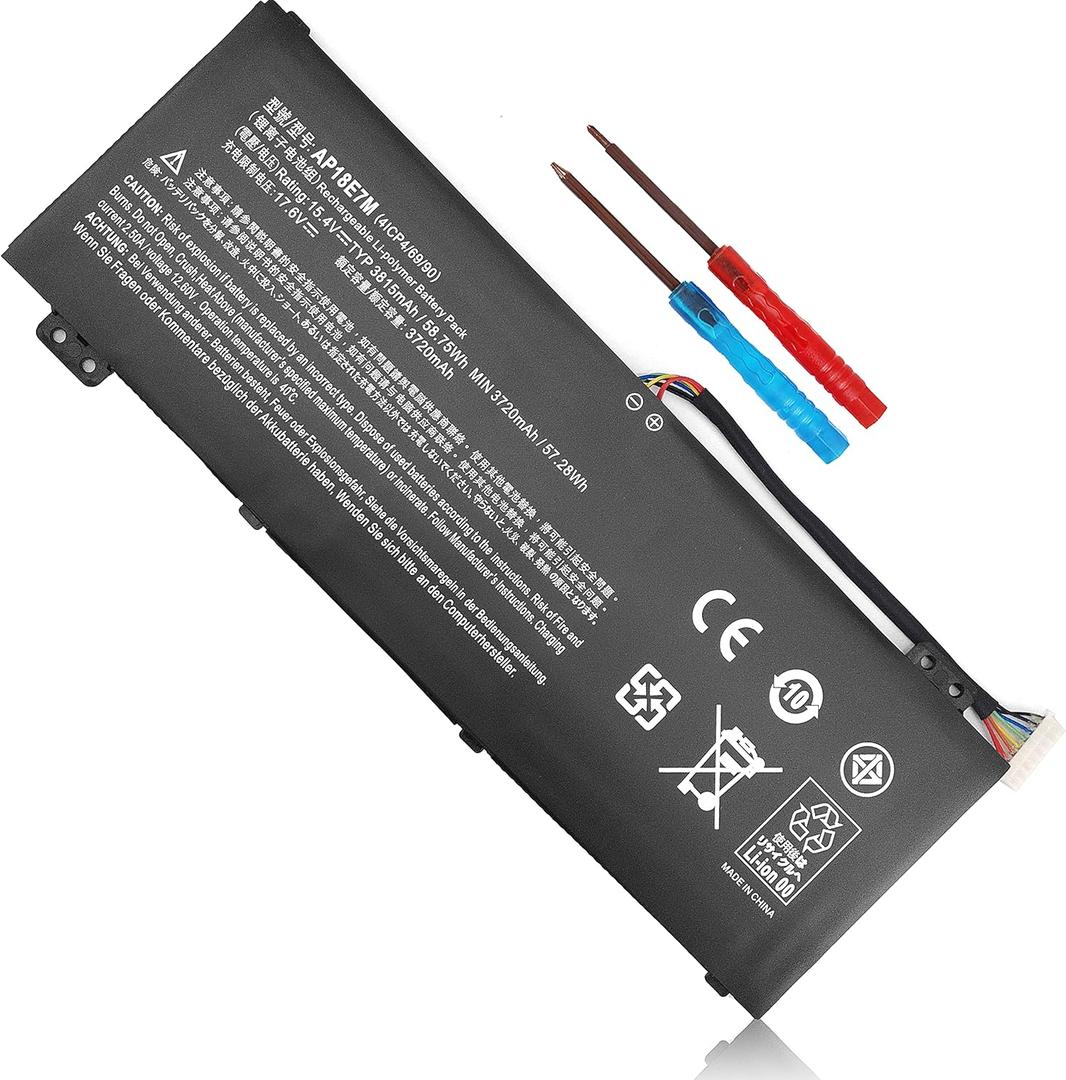 AP18E7M AP18E8M Battery for Acer Nitro 5 AN515-54 AN517-51 AN515-55 AN515-44 AN515-43, Nitro 7 AN715-51, Predator Helios 300 PH315-52 PH317-52 PH317-53, Aspire 7 A715-74G, Triton 300 PT315-51 58.75Wh