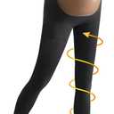 beister Maternity Medical Compression Tights, 20-30mmHg Graduated Support Pregnancy Legging with Button Elastic Band & Abdominal Protection, Footless High Waist Compression Pantyhose for Varicosity (Large, Black)