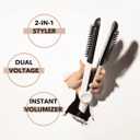 Instyler Freestyle Max Heated Round Brush with Straightening Iron | 2-in-1 Styling Tool | Four Heat Settings | Dual Voltage | Co