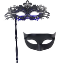 IETANG Couple Mardi Gras Mask Venetian Masquerade Mask Set Party Costume Accessory