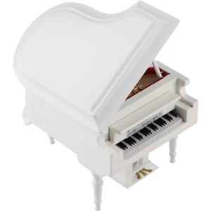 White Piano Toy, with Bench and Case Musical Model Miniature Piano Model, Mini Decoration Furniture Accessories for Birthday Gift Toys