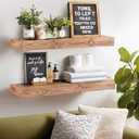 36x3x7 inch Floating Shelves Wall Mounted - Set of 2 Wood Rustic Solid Wood Wall Shelf - Heavy Duty Decorative Fireplace Mantel for Living Room, Bedroom, Bathroom, Kitchen