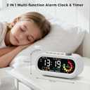 Mooking Alarm Clocks for Bedrooms, Digital Visual Timer for Kids, Rechargeable 199-Minute Silent Countdown Timers, Focus & Smoother Routines, Fitness Baking Studying Teaching
