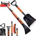 2025 45" Car Snow Brush & Ice Scraper for Windshield  Upgraded Extendable Snow Shovel with 360° Pivoting Head & Foam Grip  Fits Cars, Trucks, SUVs (Neon Orange)