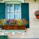 24 Bundles Outdoor Artificial Flowers UV Resistant Fake Boxwood Plants, Faux Greenery for Indoor Outside Hanging Plants Garden Porch Window Box Home Wedding Farmhouse Dcor (Pink)