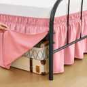 RIMELA Dusty Pink Bed Skirts with Split Corners Twin Size 15 Inch Drop,Elastic Bed Skirting Wrap Around, Easy to Install Dust Ruffles Soft Fabric,Machine Washable bedskirts for Metal Frame