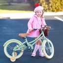Bixike Retro Design Girls Bike 16 Inch Cruiser Bicycle with Basket & Training Wheels for 3-13 Years Old Kids, 24 Inch with Kickstand for Youth Over 6 Years Old, Multiple Colors