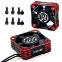1PCS Motor Cooling Fan,28000RPM ESC Cooling Fan,HeatSink for 1/8 1/10 1/12 Scale Car 540 550 Brushless Motor (Black Red)