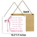 Pink Bow Christian Wall Art, Christian Gifts for Women, Inspirational Bible Verses Wall Decor, Pink Bow Hanging Wood Sign for Office Bedroom Living Room Girl Dorm Apartment - Women of The Bible